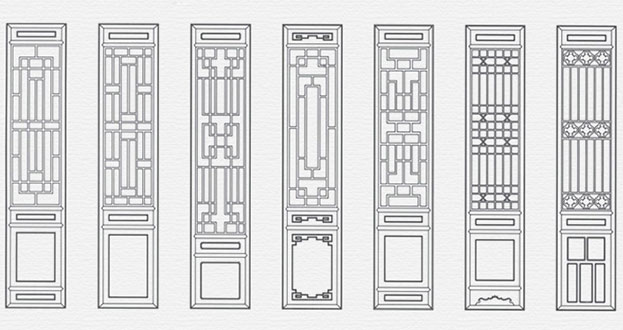 桥西常用中式仿古花窗图案隔断设计图